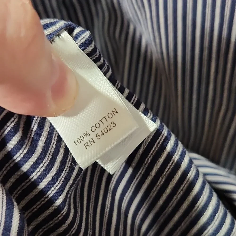 Banana republic medium shirt top striped button down 15 - 15.5 shirt work preown